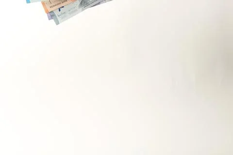 Indonesian Rupiah Banknotes Corner Composition With Copy Space Stock Photos