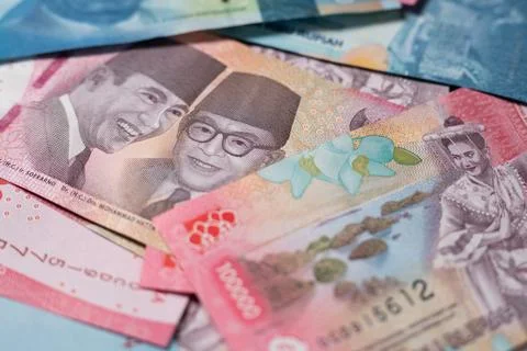 Indonesian rupiah banknotes Stock Photos