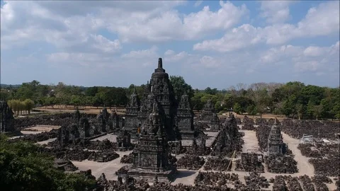Indonesian Temple 2 Flyover Stock Footage 97090830
