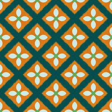 Indonesian Tile Pattern Seamless Background Pattern Stock Illustration