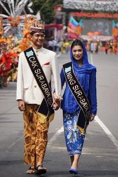 Indonesian with a traditional costume from East Java at BEN Carnival Stock-Fotos