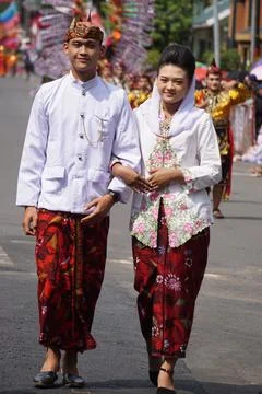 Indonesian with a traditional costume from East Java at BEN Carnival Stock-Fotos