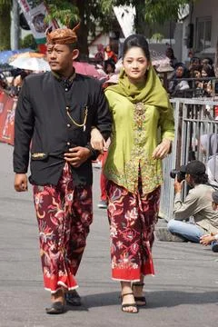 Indonesian with a traditional costume from East Java at BEN Carnival Stock-Fotos