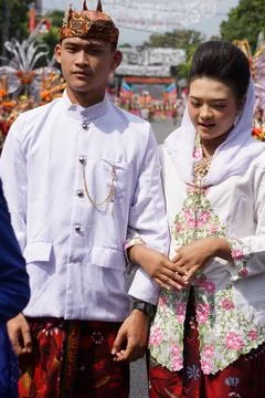 Indonesian with a traditional costume from East Java at BEN Carnival Stock-Fotos