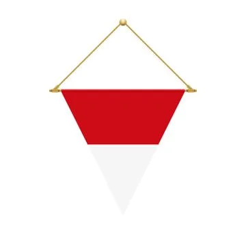Indonesian triangle flag hanging, vector illustration Stock Illustration