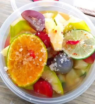 Indonesian version of fruit salad which is very fresh and healthy. Stock Photos