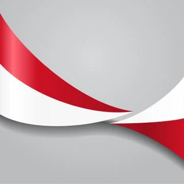 Indonesian wavy flag. Vector illustration Stock Illustration