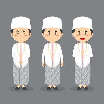 Indonesian Wedding Character with Various Expression Stockillustratie