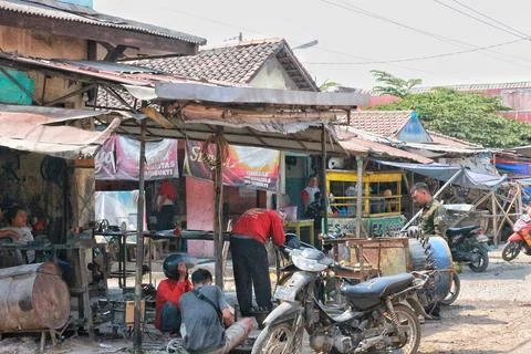 Indonesian welding workers Stock Photos
