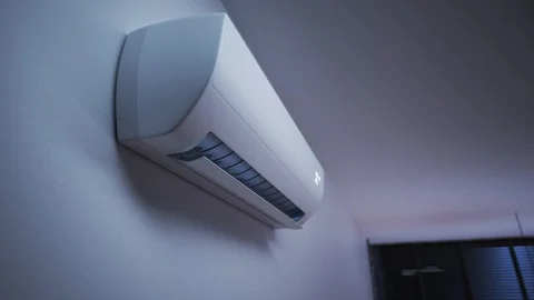 Indoor air conditioner unit on the wall. Stock Footage 92329602