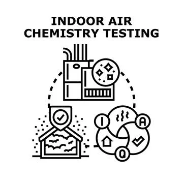 Indoor air quality testing for healthy living environment Illustrazione stock