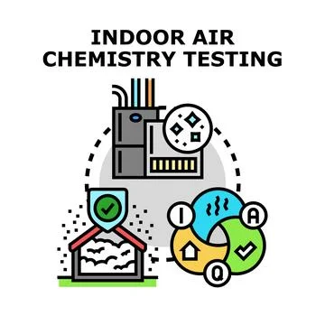 Indoor air quality testing for healthy living environment Stock Illustration