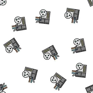 Indoor air quality vector seamless pattern Stock Illustration