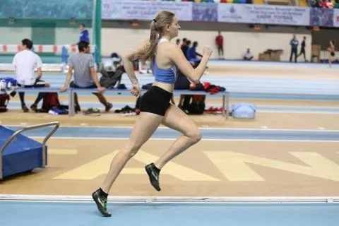 Indoor Athletics Record Attempt Races Stock Photos