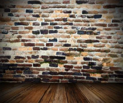 Indoor backdrop with neglected wall Illustrazione stock