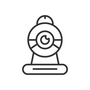 Indoor camera, icon in line design. Security cameras, camera monitoring, smart Stock-Illustration
