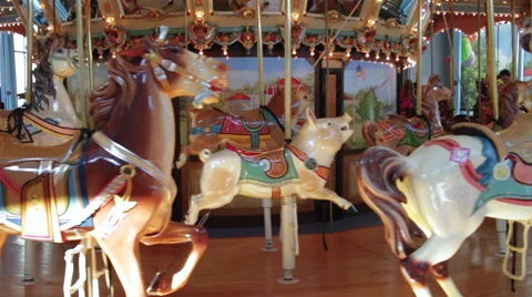 Indoor Carousel Stock-Footage 64143282