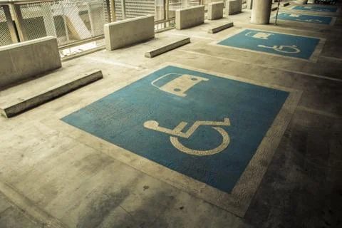 Indoor disabled parking Foto stock