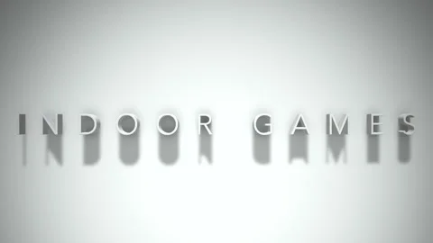 Indoor games 3D title animation white text on a white background Vídeo Stock 299757733