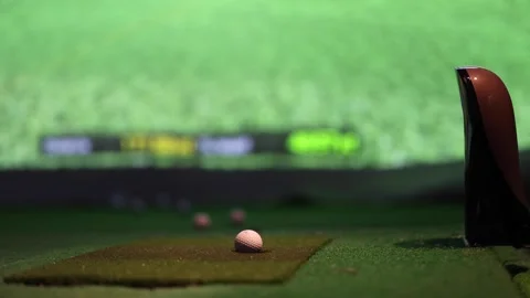 Indoor Golf Simulation Sequence Stock Footage 289492119