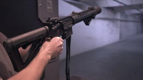 Indoor gun range setup 库存影片 85126326