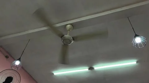 An indoor hanging fan Stock Footage 329492451