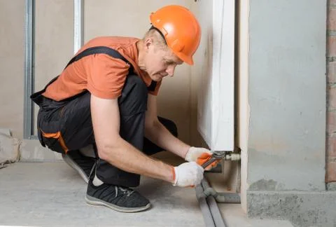 Indoor heating installation. Stock Photos
