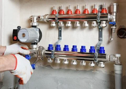Indoor heating installation. Stock Photos