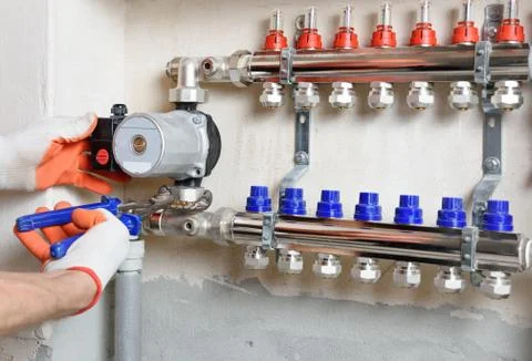 Indoor heating installation. Stock Photos