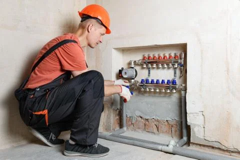 Indoor heating installation. Stock Photos