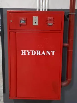 Indoor hydrant box Stock Photos