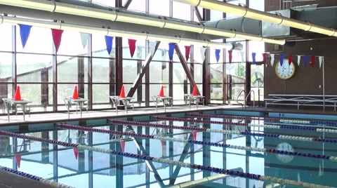 Indoor Lap Pool Stock Footage 40301426