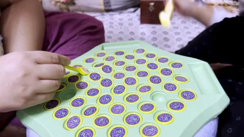 Indoor Memory Puzzle Matching Game for Kids and Adults Stock Footage 346127840