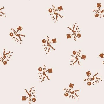 Indoor navigation autonomous delivery glyph seamless pattern 스톡 일러스트