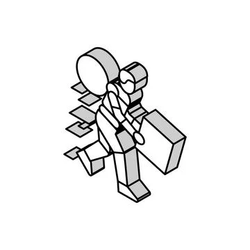 Indoor navigation autonomous delivery isometric icon vector illustration 스톡 일러스트