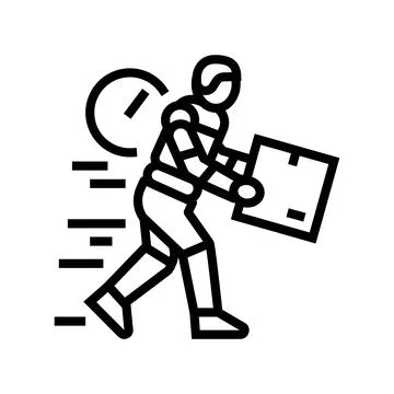 Indoor navigation autonomous delivery line icon vector illustration 库存插图