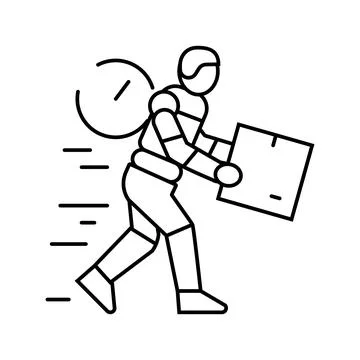 Indoor navigation autonomous delivery line icon vector illustration イラスト素材