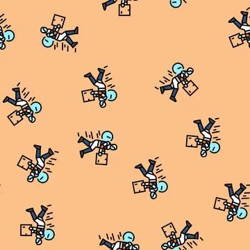 Indoor navigation autonomous delivery vector seamless pattern Stock Illustration