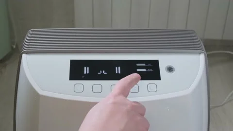 Indoor oxygen pollution sensor. Air cleaning at home. Stock Footage 217425256