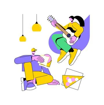 Indoor picnic abstract concept vector illustration. Stock Illustration