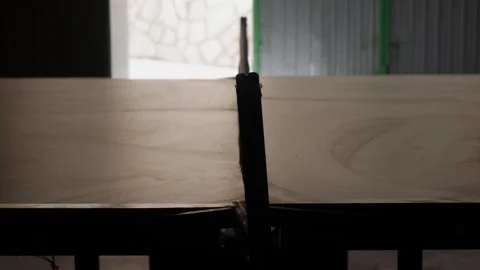 Indoor Ping Pong Table Silhouette With Net Viewed From Center Low Angle Stock Footage 336482569