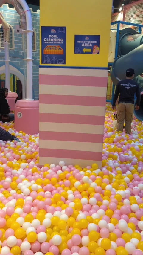 Indoor playground with a large ball pit. Stock Footage 321624325