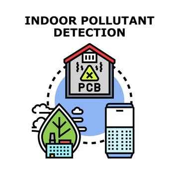 Indoor pollutant detection system for air quality monitoring Ilustración de archivo