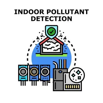 Indoor pollutant detection system ensuring air quality Stock Illustration