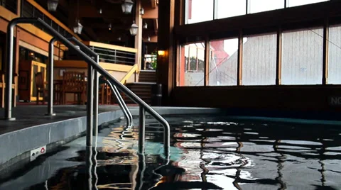 Indoor Pool at Ski Resort Stock Footage 34853973