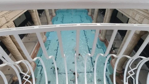 Indoor Pool at Thermal Spa in Budapest 2 Stock Footage 127210341