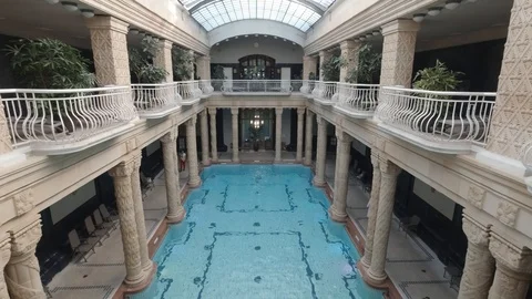 Indoor Pool at a Thermal Spa in Budapest 1 Stock Footage 127210342