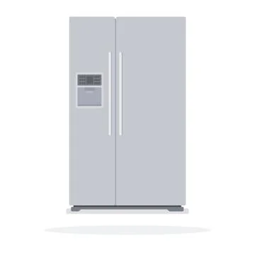 Indoor refrigerator with two doors flat isolated Stock Illustration