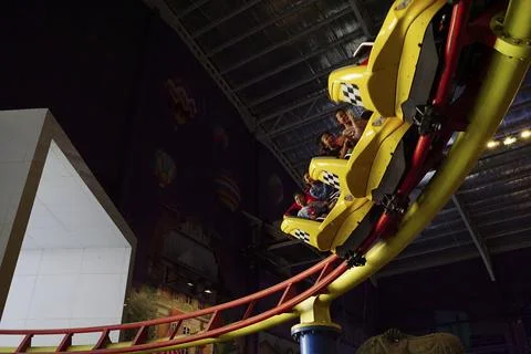 Indoor roller coaster 01 Stock Photos
