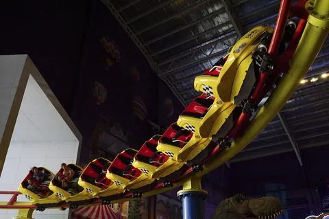 Indoor roller coaster 02 Stock Photos